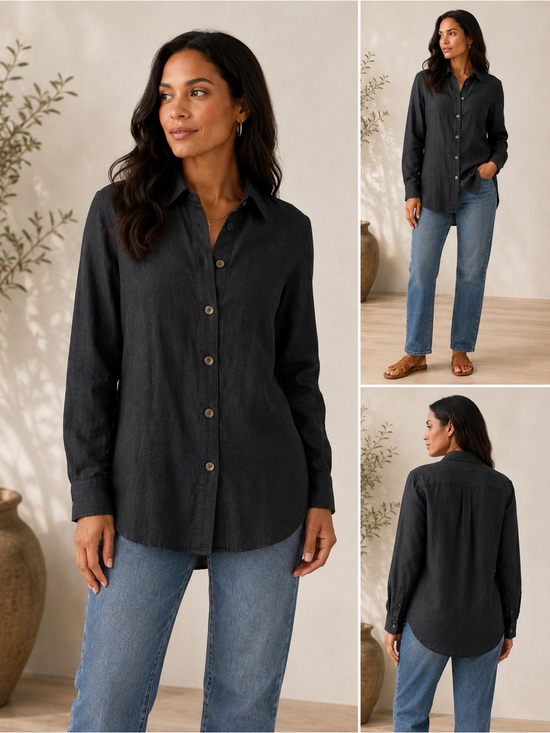 Talbots Tops - Classic Talbots 100% Linen Button-Up Shirt